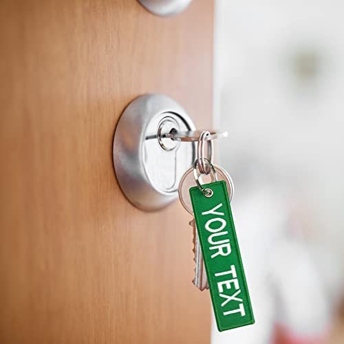 mvcen Personalized Keychain, Embroidery Keychain Double Side Custom Key Tag Customized Key… - Image 5