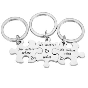 Nfyxcaz 3 Sets Long Distance Relationship Keychain Gifts for Couple, Sister, Graduation