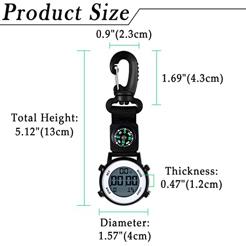 Lancardo Clip on Digital Watch Backpack Fob Watch for Men and Women… - Image 3