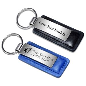Caramel Custom Personalized Free Engraved Leather Keychain