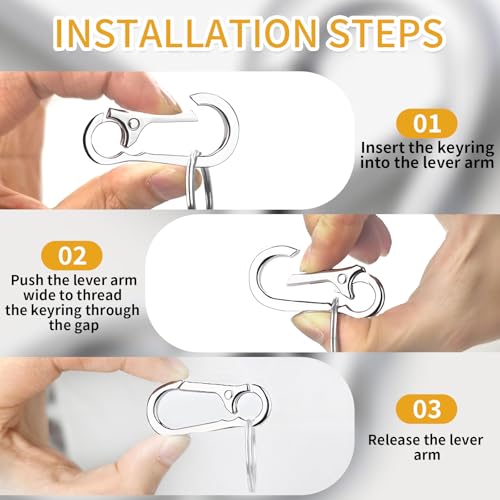 WIVBRNK 4 Pack Keychain, Metal Key Chain, Sturdy Key Ring, Key Rings… - Image 3