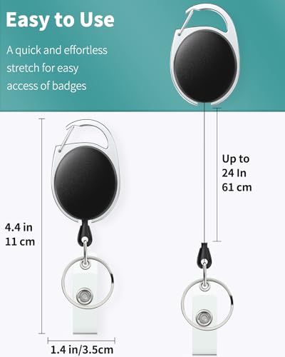 Uniclife 2 Pack Retractable Badge Reel for Badge Holder Heavy Duty Retractable… - Image 3