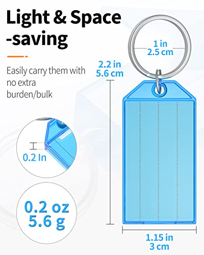 Uniclife 20 Pack Tough Plastic Key Tags with Split Ring Label Window,… - Image 4