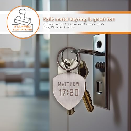 Christian Art Gifts Engraved Silver Metal Scripture Keychain for Men & Women - Image 5