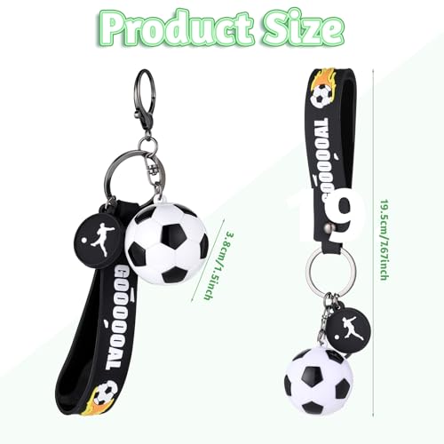 Soccer Keychain Soccer Gifts Key Chain, Football Inspirational Keyring Sports Fan Silicone… - Image 2
