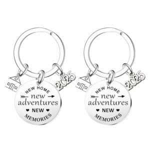 Ghloyza 2Pcs New Home Keychain 2025 New Adventures Keyrings Housewarming Gifts For…