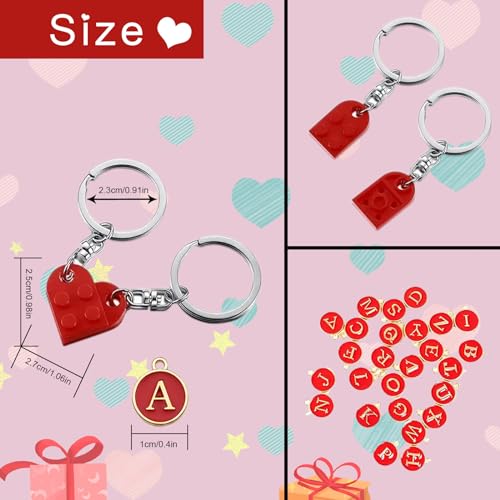 Smilelife Personalized Brick Matching Heart Keychains - Image 5