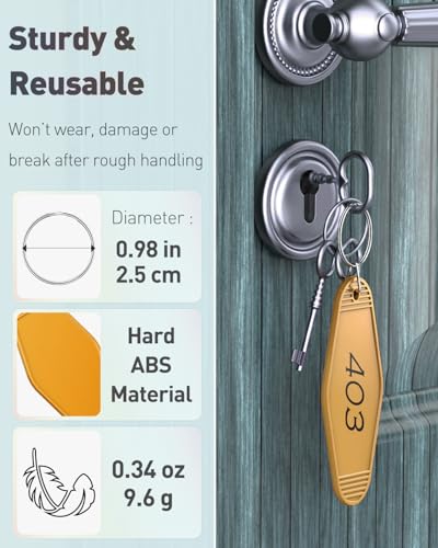 Uniclife 10 Pcs Blank Hotel Keychain Tags, Blank Motel Keychain with Key… - Image 7