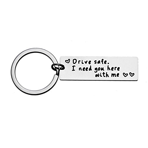 YEEQIN Boyfriend Gifts Drive Safe Keychain I Need You Here With Me…