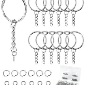 FIVEIZERO 300Pcs Key Rings Kit, 100Pcs Key Ring with Chain, Keyrings Kit,100Pcs…