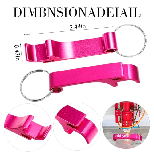 Lemecima 100pcs Personalized Aluminum Bottle Opener Keychain/Logo Keychains for Bar, Graduation, Party,… - Image 5