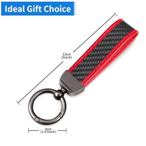 Real Carbon Fiber Keychain,Minimalist Leather Edges,Car Key Fob Chain Holder,Keychains Replacement,Keychains for… - Image 6