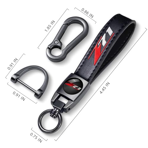 Genuine Leather Car Keychain Compatible with Chevy Z71 Colorado Silverado Car Key… - Image 2