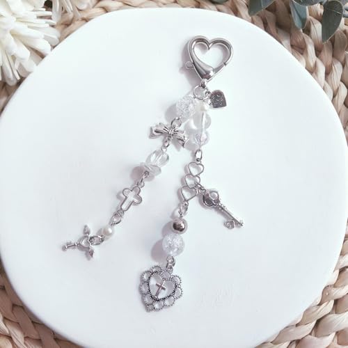 Cute Keychain Aesthetic Y2K Keychain Accessories Cute Heart Butterfly Strawberry Bear Key… - Image 5