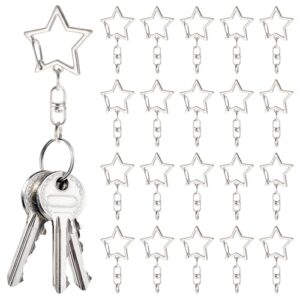 100Pcs Star Shaped Spring Snap Keychain Clip with Chain Hanging Buckle and…