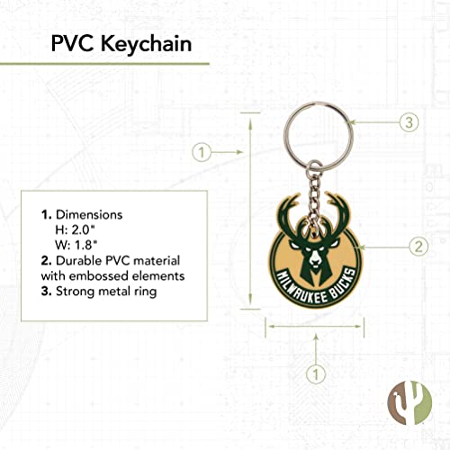 Desert Cactus Milwaukee Bucks Keychain NBA National Basketball Association Car Keys Holder… - Image 2