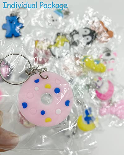 GADMEXILY 100pcs Cartoon Keychain for Kids Party Favors, Mini Cute Keyring for… - Image 6