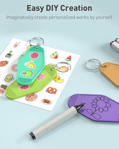 Uniclife 10 Pcs Blank Hotel Keychain Tags, Blank Motel Keychain with Key… - Image 4