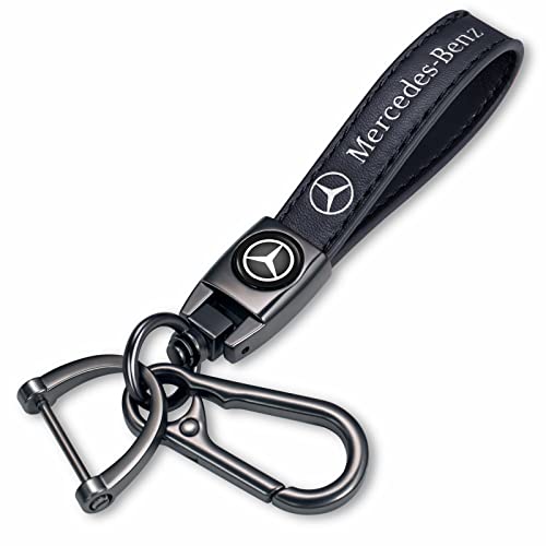 Sucoines Genuine Leather Car Keychain Keyring Accessories Compatible with Mercedes Benz Series…