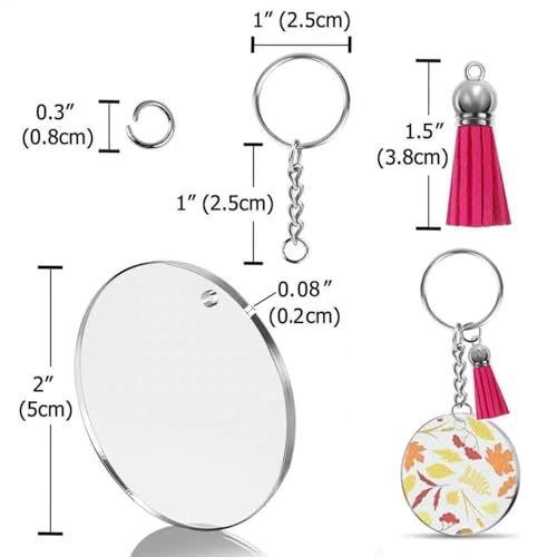 XLLHYLBD Acrylic Blank Keychains Key Chain Kit for Vinyl Chain Making Kit,30pcs… - Image 4