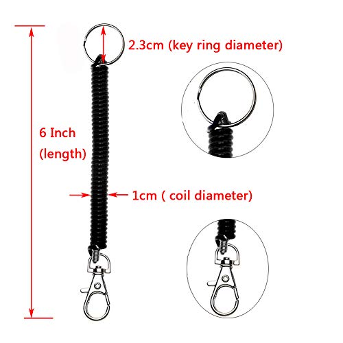 Mini Skater 6Pcs Spiral Retractable Spring Coil Keychain Theftproof Anti - Image 7