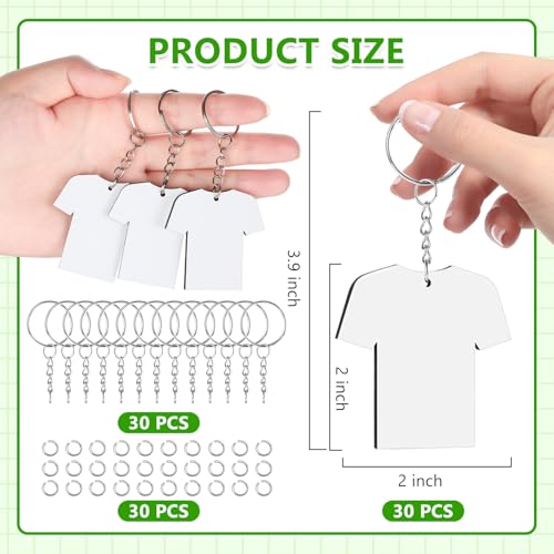 JMZYJZH 90 Pcs Sublimation Keychain Blanks, Acrylic Sublimation Key Chains Blank Bulk,… - Image 4