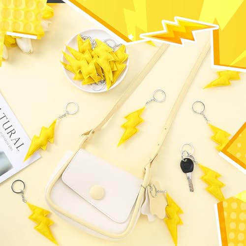 Otuuz 24 Pcs Cartoon Animation Party Favors Lightning Hanging Keychains Gifts Yellow… - Image 2