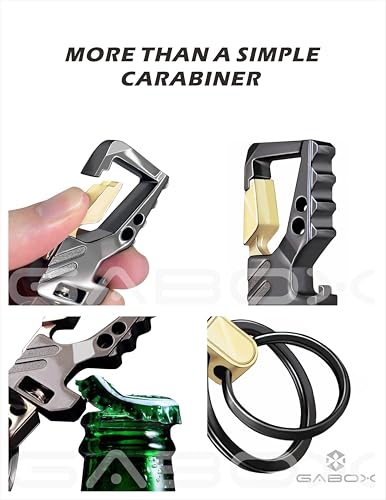 GABOX 2Pcs Keychain EDC Keyring Bottle Opener Auto Car Key Holder Tactical… - Image 4