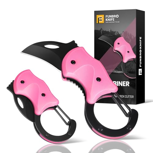 FUNBRO Pink Keychain Knife Gifts for Mom Mothers day, Cute Box Cutter…