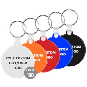 Paintechz Custom Round Soft Keychains 100 Pack, Personalized Logo, Text Bulk