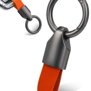 Wrahonbi Matte Cowhide Car Keychain Universal Key Fob Key Chain Holder Leather…