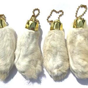 Dangerous Threads Rabbit Rabbits Foot Keychain Snow White with Gold Chain 4…