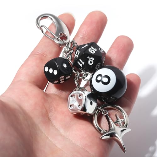 SORGERLY 8 Ball Dice Charm Keychain - Image 2