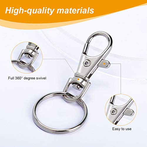 100PCS Swivel Snap Hooks with Key Rings, Premium Metal Swivel Lobster Claw… - Image 4