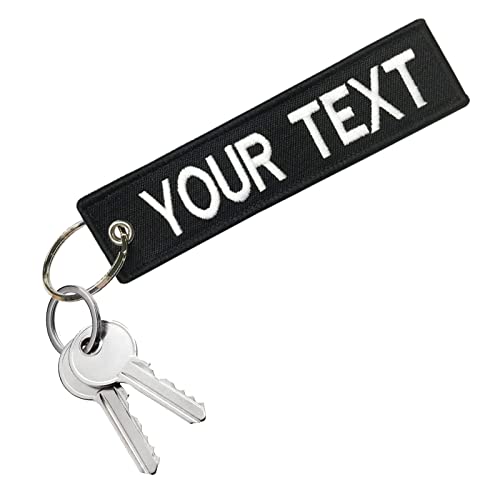 mvcen Personalized Keychain, Embroidery Keychain Double Side Custom Key Tag Customized Key… - Image 2