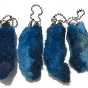 Dangerous Threads Rabbit Rabbits Foot Keychain Blue 4 Pieces