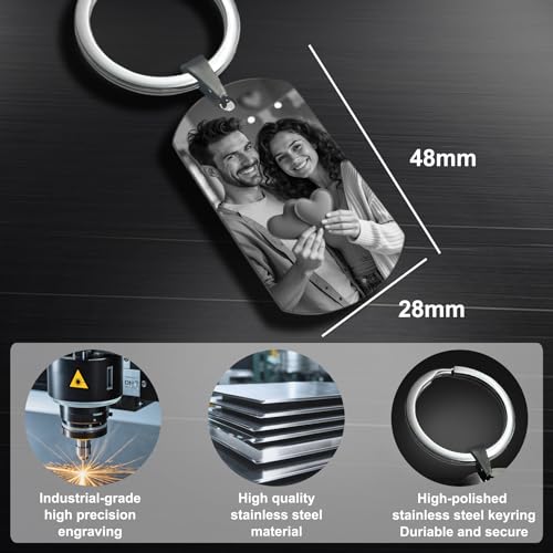 Queenberry Custom Keychain with Picture Personalized Photo Keychain Gift for Wedding Gift… - Image 7