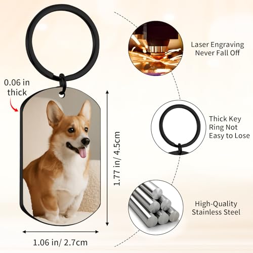 Pet Memorial Gifts, Personalized Pet Photo Keychain, Custom Pet Memorial Keychains, Pets… - Image 4