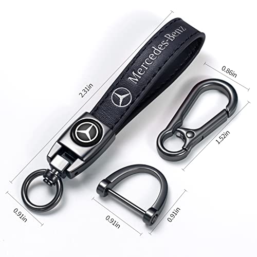 Sucoines Genuine Leather Car Keychain Keyring Accessories Compatible with Mercedes Benz Series… - Image 2