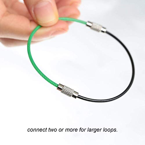 bayite Key Rings Stainless Steel Wire Keychains Lock Cable Heavy Duty Luggage… - Image 8