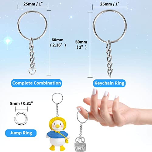 Paxcoo 50Pcs Keychains with Chain and 50 Pcs Jump Rings, Keychain Rings… - Image 3
