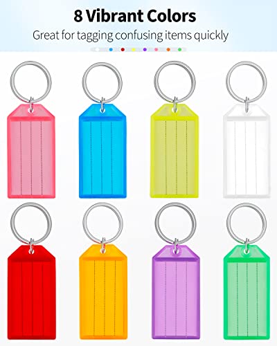 Uniclife 20 Pack Tough Plastic Key Tags with Split Ring Label Window,… - Image 2
