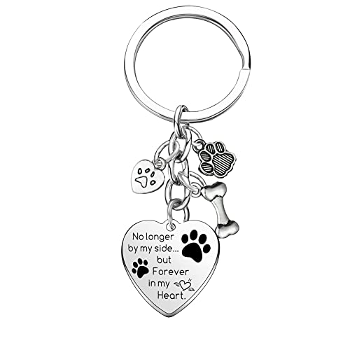 Dog Memorial Gifts Pet Memorial Keychain No Longer by My Side Forever…