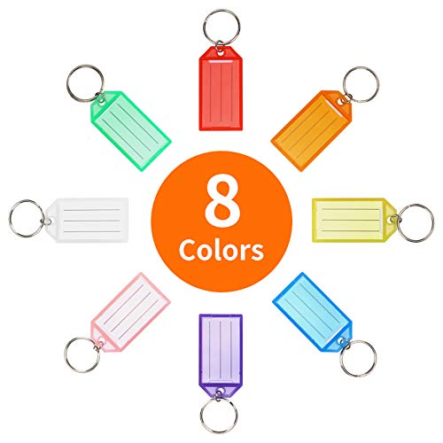 Cuttte 16 Pack Plastic Key Tags, Key Labels with Ring and Label… - Image 2