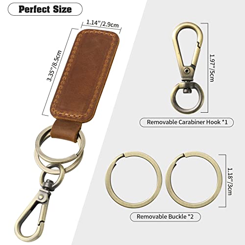 Jack&Chris Genuine Leather Car Keychain, Universal Key Fob Keychain, Leather Key Chain… - Image 2