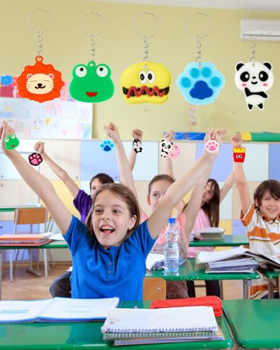 GADMEXILY 100pcs Cartoon Keychain for Kids Party Favors, Mini Cute Keyring for… - Image 4