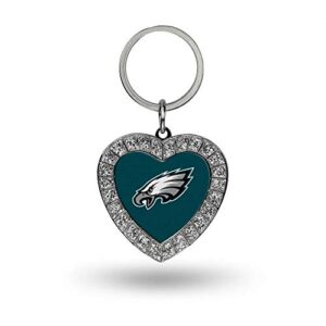 Rico Industries NFL Philadelphia Eagles Metal Rhinestone Heart Keychain , 1.38 x…