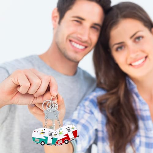 Grevosea 2 Pack Camper Keychain, Happy RV Camper Keyring Camper Accessories for… - Image 7