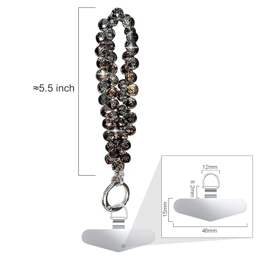 TENOC Beaded Phone Wrist Strap, Cellphone Lanyard Chain, Sparkling Wristlet Bracelet for… - Image 2