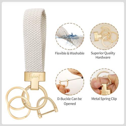 Fishent Stretchy Car Keychain, Nylon Braided Cool Key Chain for Women Men,… - Image 4